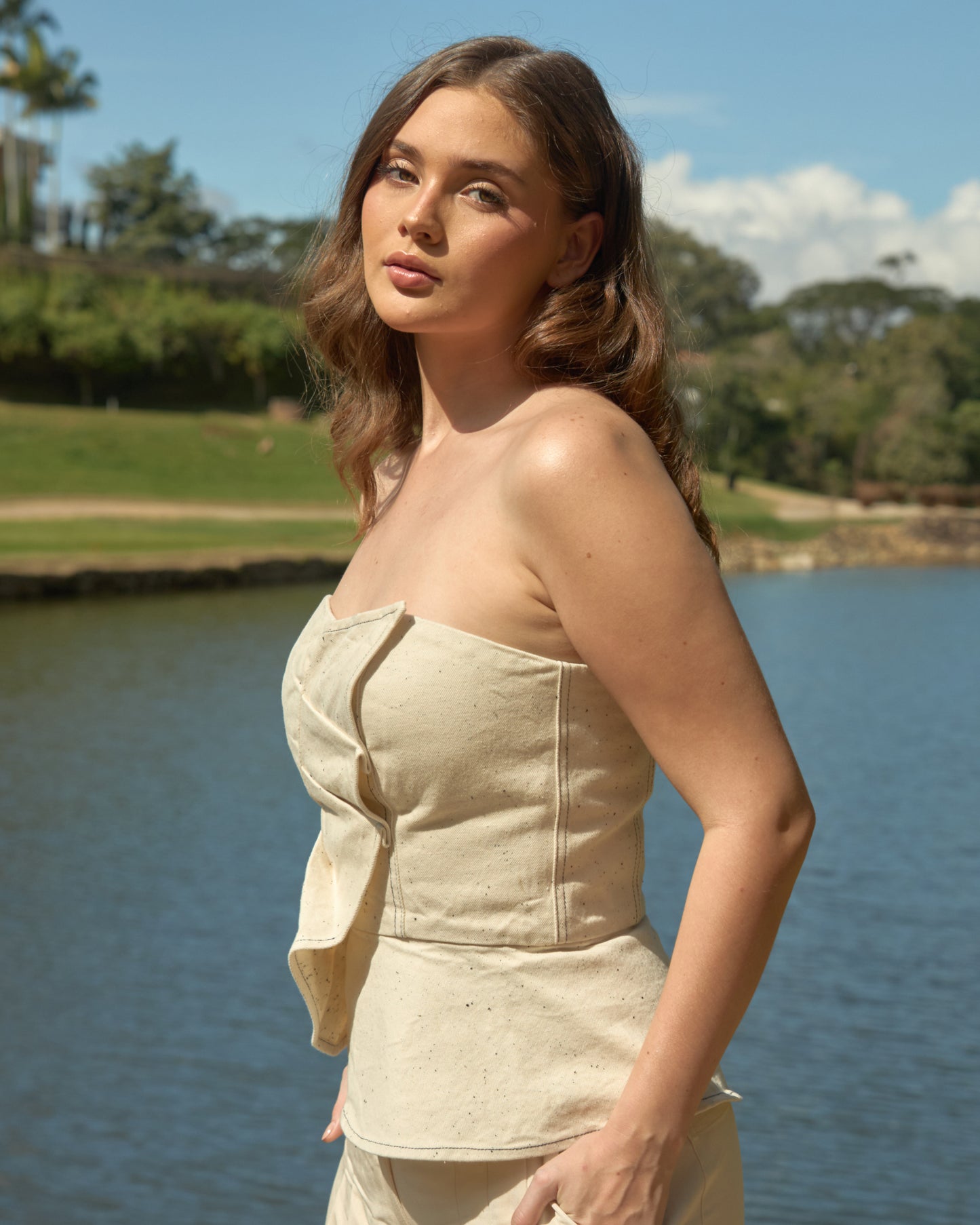 Top Instinto - Denim Crudo